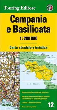 Campania and Basilicata Italy Regional Street Map by Touring Club of Italy