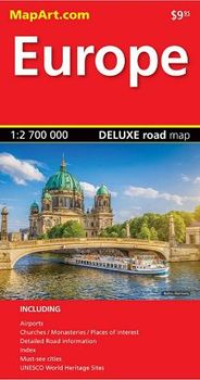 Europe Folded Deluxe Road and Travel Map