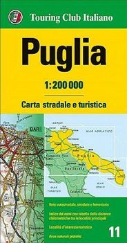 Puglia Italy Regional Street Map by Touring Club of Italy