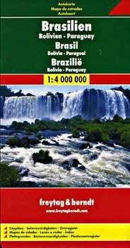 Brazil Bolivia Paraguay travel map freytag berndt