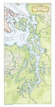 Puget Sound Watercolor Wall Map Print Brule