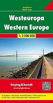 Western Europe Folded Road and Travel Map by Freytag and Berndt