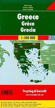 Greece Folded Travel and Road Map by Freytag and Berndt