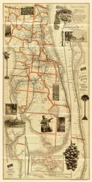 Florida 1894 Antique Map