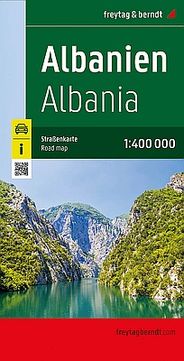 Albania Folded Travel Map with Place Name Index