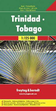 Trinidad and Tobago Folded Travel and Road Map by Freytag and Berndt