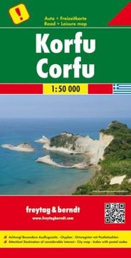 Corfu Greece Travel Map Freytag and Berndt