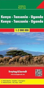 Kenya Uganda Tanzania Travel Road Map Freytag and Berndt