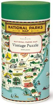 United States NP Map Puzzle Canister l Cavallini