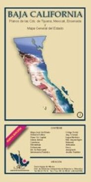 Baja North Mexico State Road Map Travel Folded