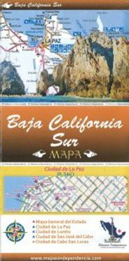 Baja South Mexico State Travel Road Folded Map