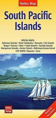 South Pacific Islands Travel Map by Nelles