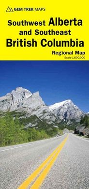 Southwest Alberta Southeast BC Topographic Road Map GemTrek