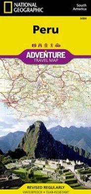 Peru Travel Adventure Road Map Waterproof Topo Nat Geo
