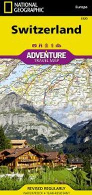 Switzerland Travel Adventure Road Map Waterproof Topo Nat Geo