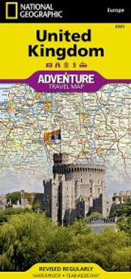 United Kingdom Uk Travel Adventure Road Map Waterproof Topo Nat Geo