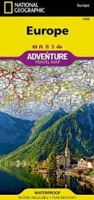 Europe Travel Adventure Road Map Waterproof Topo Nat Geo