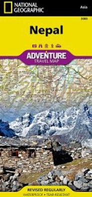 Nepal Travel Map Adventure National Geographic Waterproof 