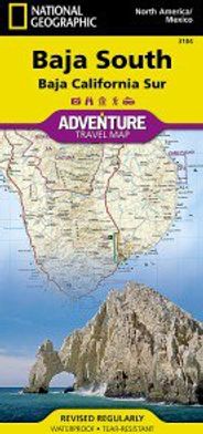 Baja South Adventure Travel Road Map Mexico Topo Waterproof Nat Geo