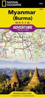 Myanmar Burma Travel Adventure Map Road Topo Waterproof National Geographic