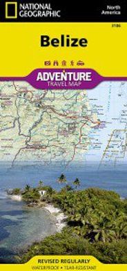 Belize Adventure Travel Road Map Topo Waterproof Nat Geo