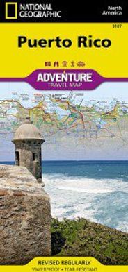 Puerto Rico Adventure Travel Road Map Topo Waterproof Nat Geo