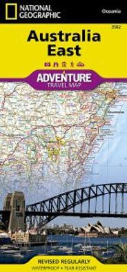 Australia East Travel Adventure Road Map Waterproof Topo Nat Geo