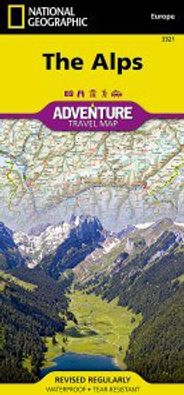 The Alps Travel Adventure Road Map Waterproof Topo Nat Geo
