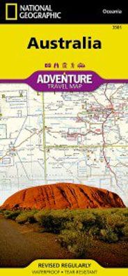 Australia Travel Adventure Road Map Waterproof Topo Nat Geo