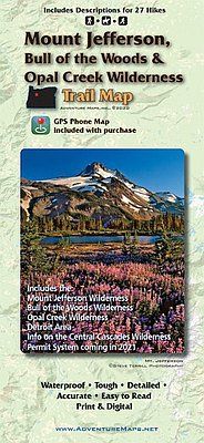 Mt Jefferson Trail Map cover by Adventure Maps