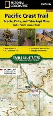 Pacific Crest Trail California Scodie, Piute, Tahachapi Mtns Nat Geo Booklet Topo