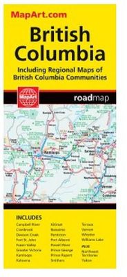 British Columbia Paper Folded Road Map Mapart