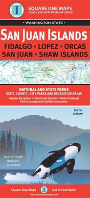San Juan Islands Road Travel Recreational Map Square One Maps
