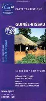 Guinea Bissau Topographic Travel Road Map IGN