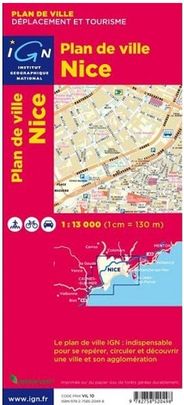 Nice City Street Map Topographic Travel Road Map IGN