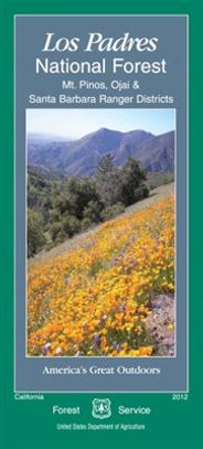 Los Padres National Forest Service Folded Map - Mt Pinos Ojai and Santa Barbara Ranger Districts