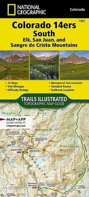 Colorado 14ers Fourteeners South Trails Illustrated Hiking Waterproof Topo Maps