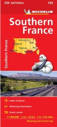 Southern France Road Map 725 Michelin