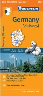 Germany Midwest Travel Map 543 Michelin