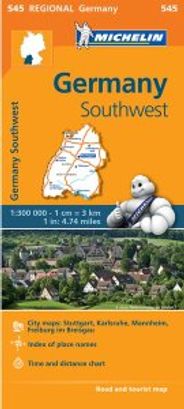 Germany Southwest Travel Map 545 Michelin