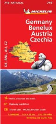Germany Benelux Austria and Czech Republic Road Map 719 Michelin