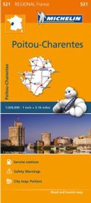 Poitou Charentes Regional Map 521 by Michelin