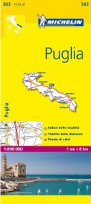 Puglia Travel Map 363 in Italy by Michelin