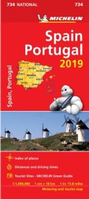 Spain Portugal Travel Map 734 Michelin