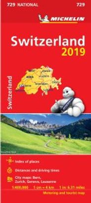 Switzerland Travel Map 729 Michelin