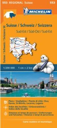 Switzerland Southeast Travel Map 553 by Michelin