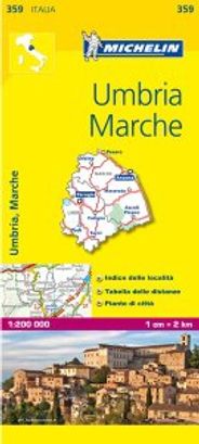 Umbria Marche Italy Regional Map 359 by Michelin