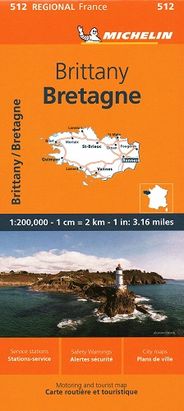 Brittany Regional Map 512 Michelin