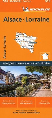 Alsace Lorraine Regional Map 516 Michelin