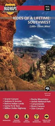 Southwest USA Folded Scenic Road Trip Map and Guide